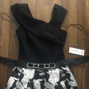 Teri Jon A-line Evening Gown with Embellished Belt